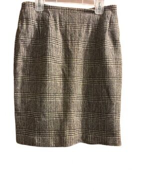 Classic Plaid Pencil Skirt - Gray